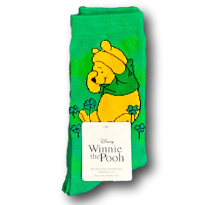 3/$20 Disney Winnie The Pooh & Shamrocks Funny Novelty Crew Socks - NWT